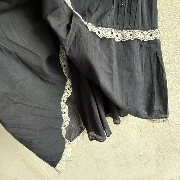 Y2K Dress Lace Midi Floral Embroidered Beaded Tiered Hem Whimsigoth Coquette S - Picture 8 of 9